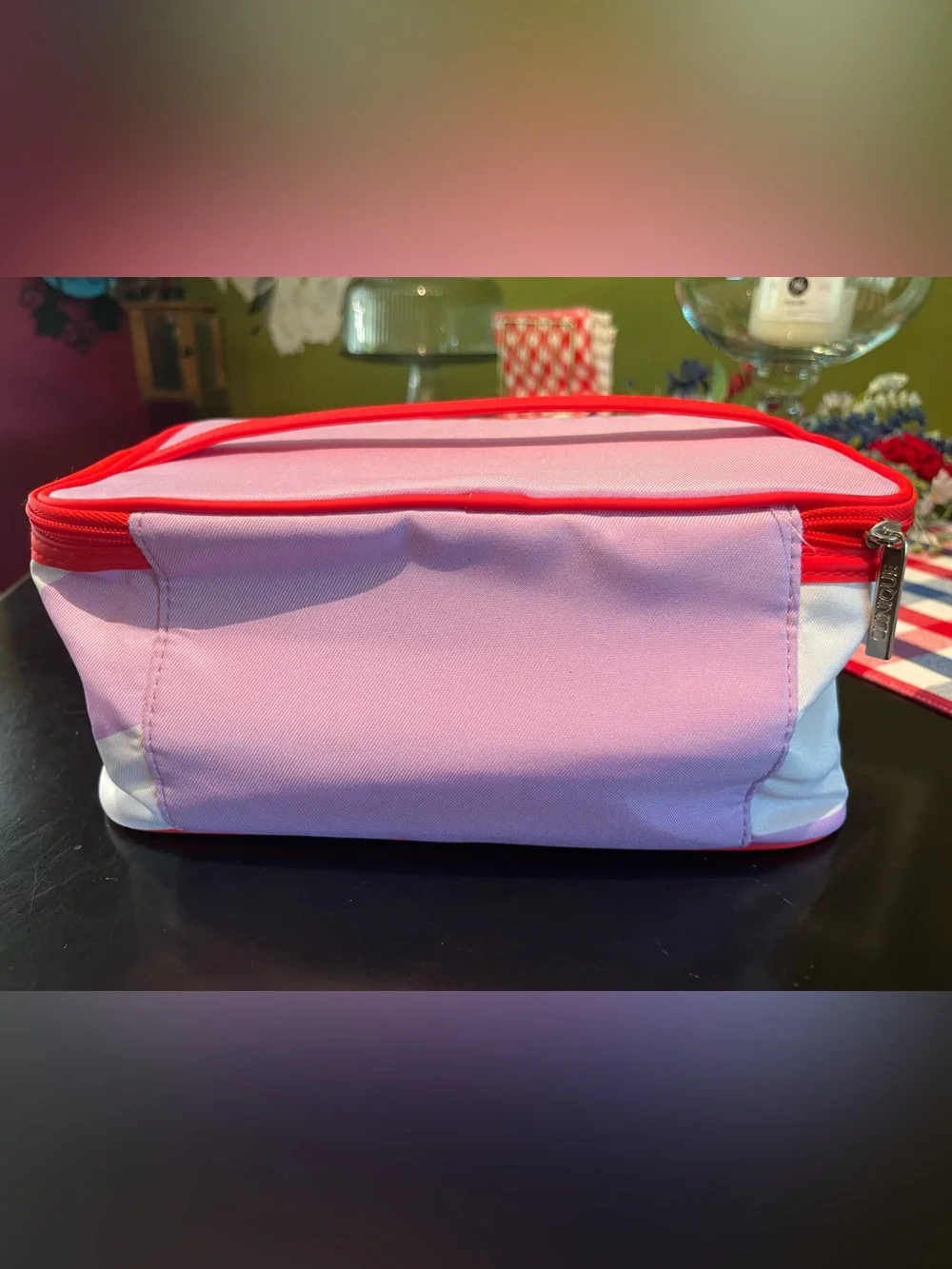 Clinique Red-Lined Purple Wave Makeup Pouch